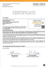 OEKO-TEX 100 CLASS1(annex6) Certificate